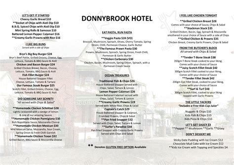 donnybrook pubs|Menu